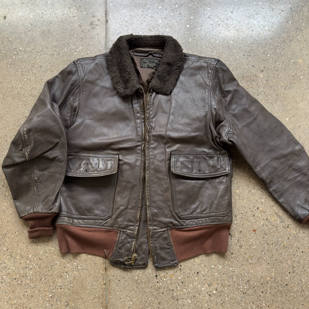 Vintage US Navy G-1 Flight Jacket, 42, Brown